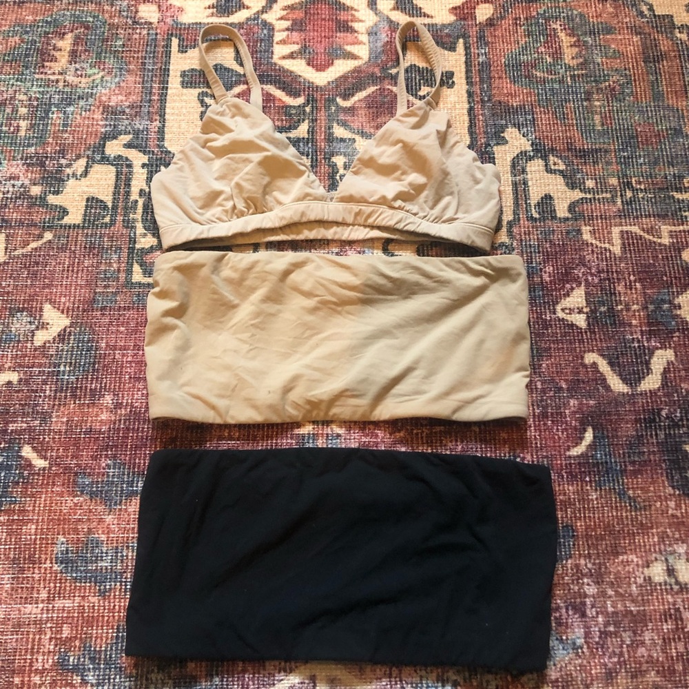 Skims Triangle Bralette & Bandeau Bra set Size L